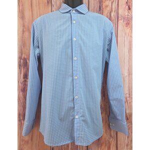 Mizzen+Main Leeward Collection Medium Trim Fit Blue Gingham Dress Shirt USA